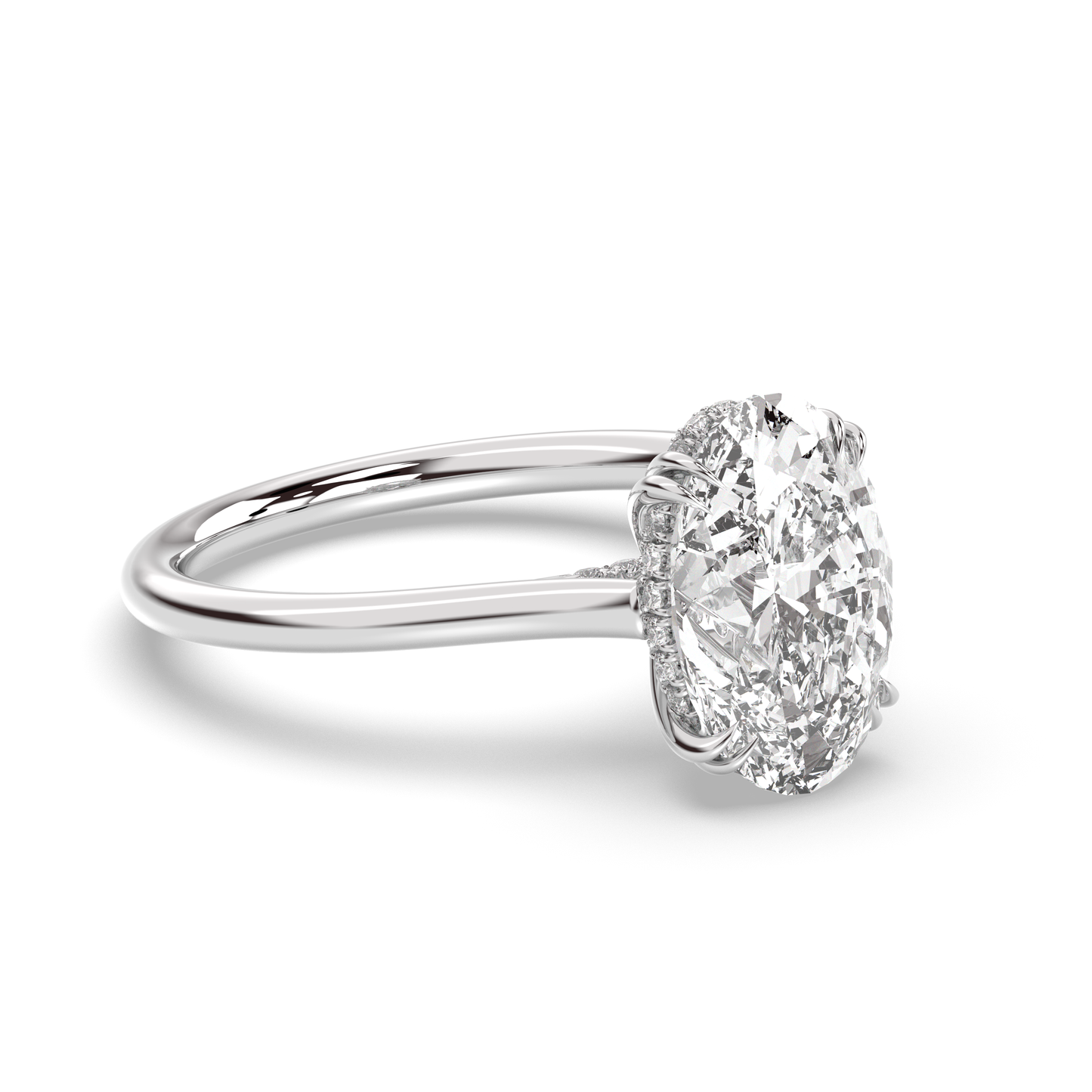 Marquise Shaped Three Stone Lab Grown Diamond Engagement Ring