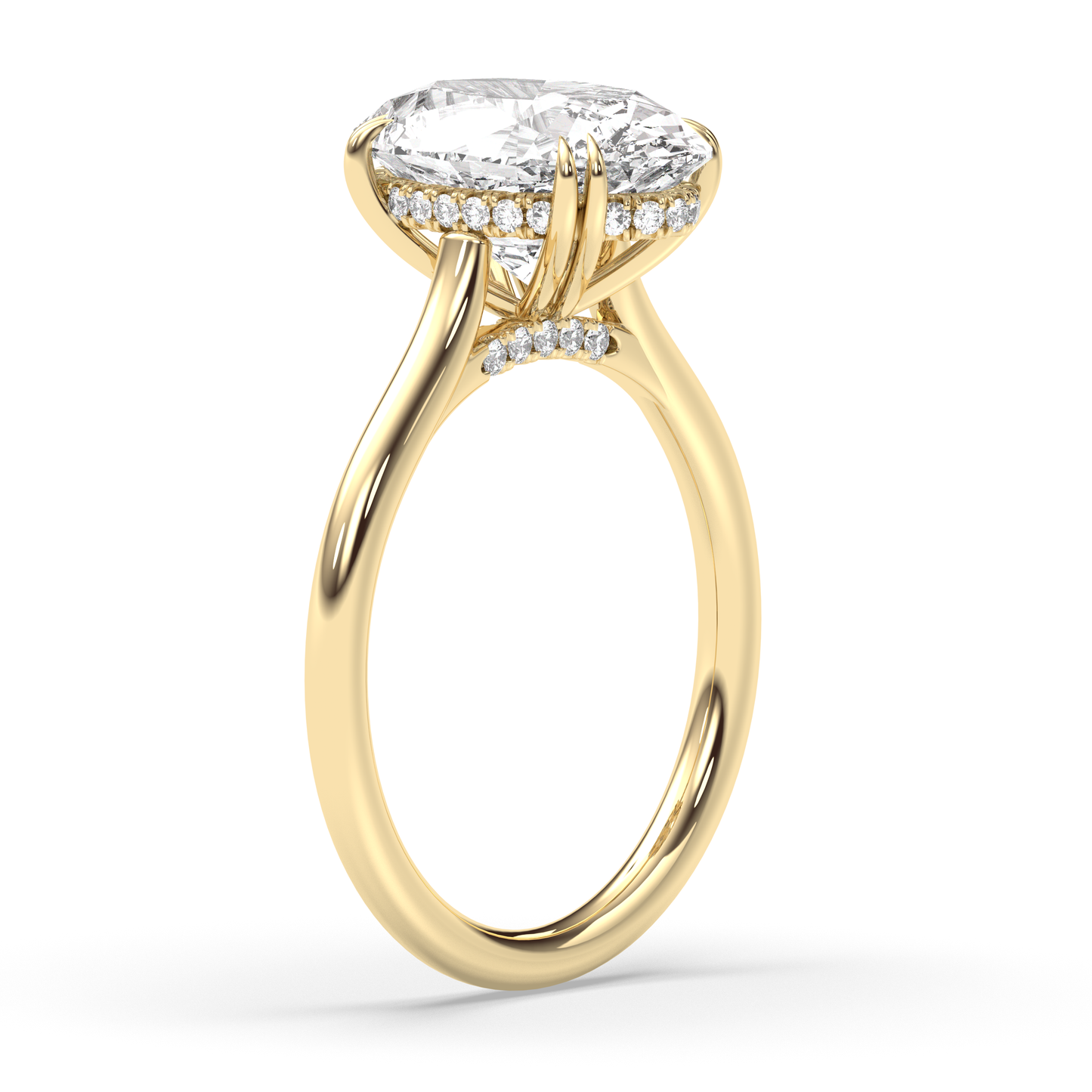 Marquise Shaped Three Stone Lab Grown Diamond Engagement Ring