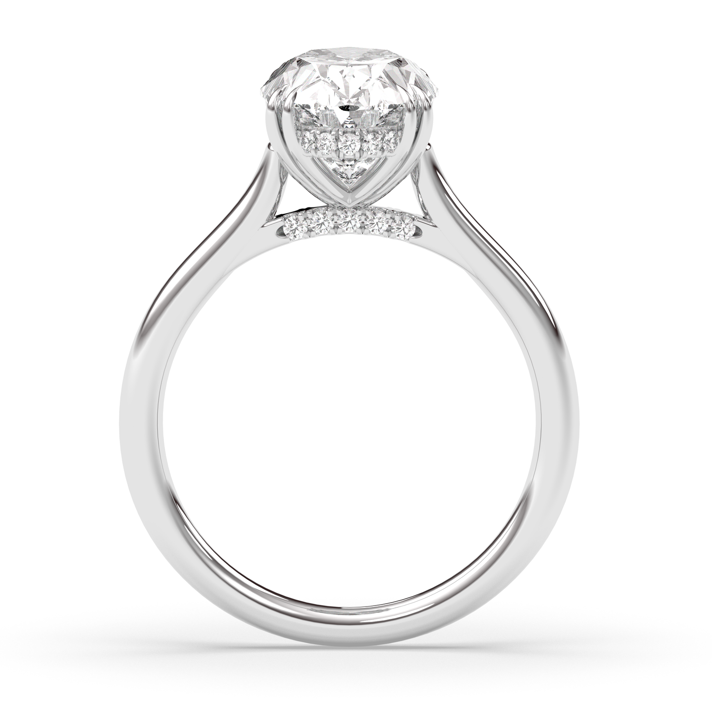 Marquise Shaped Three Stone Lab Grown Diamond Engagement Ring