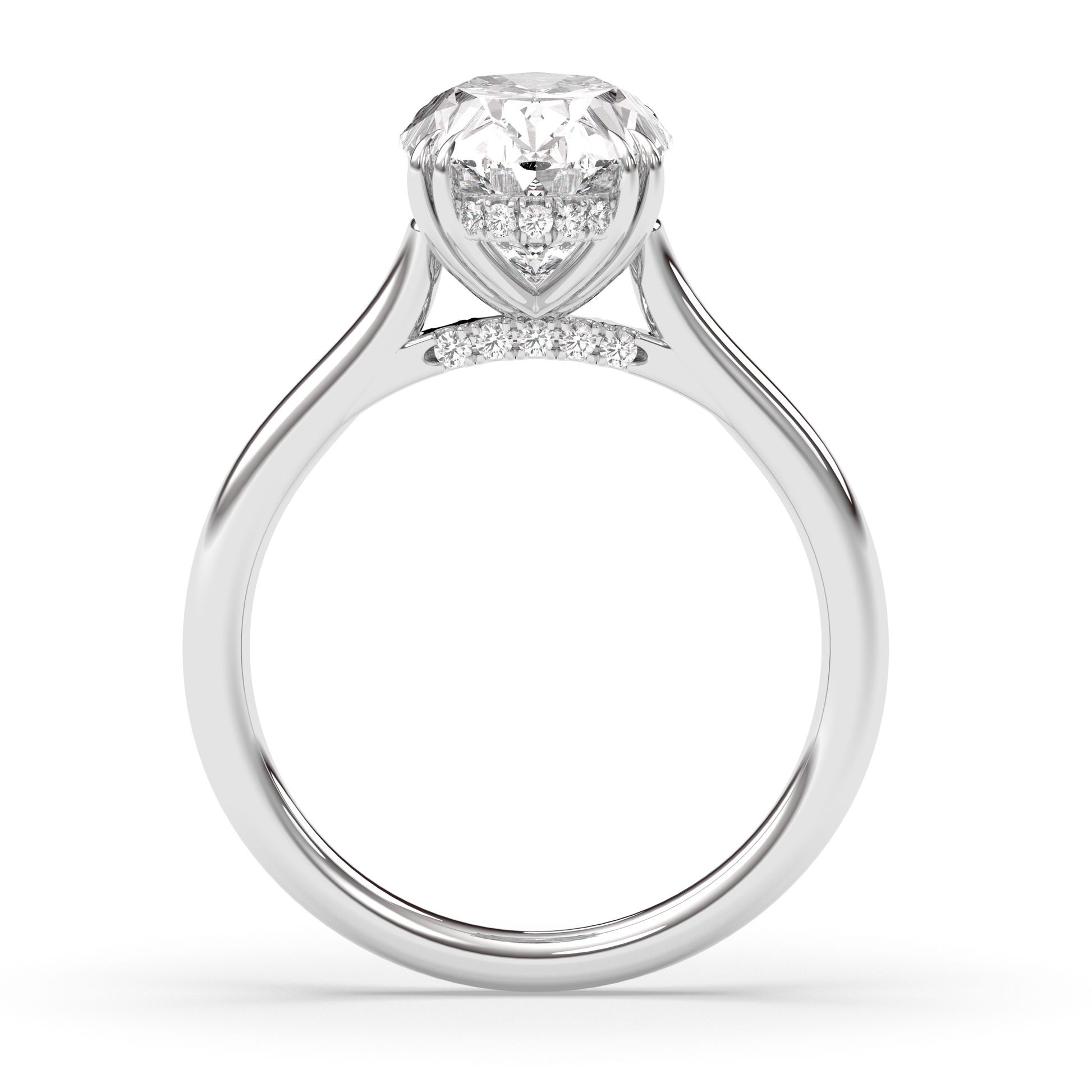 Marquise Shaped Three Stone Lab Grown Diamond Engagement Ring