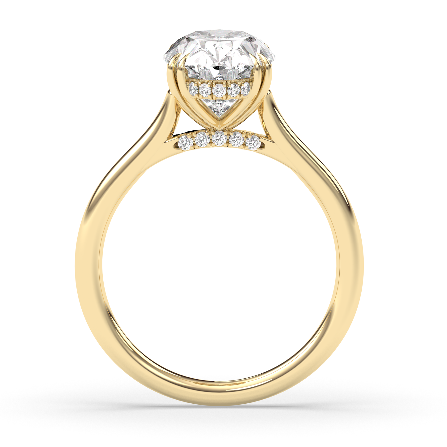 Marquise Shaped Three Stone Lab Grown Diamond Engagement Ring