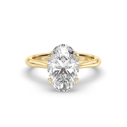 Marquise Shaped Three Stone Lab Grown Diamond Engagement Ring