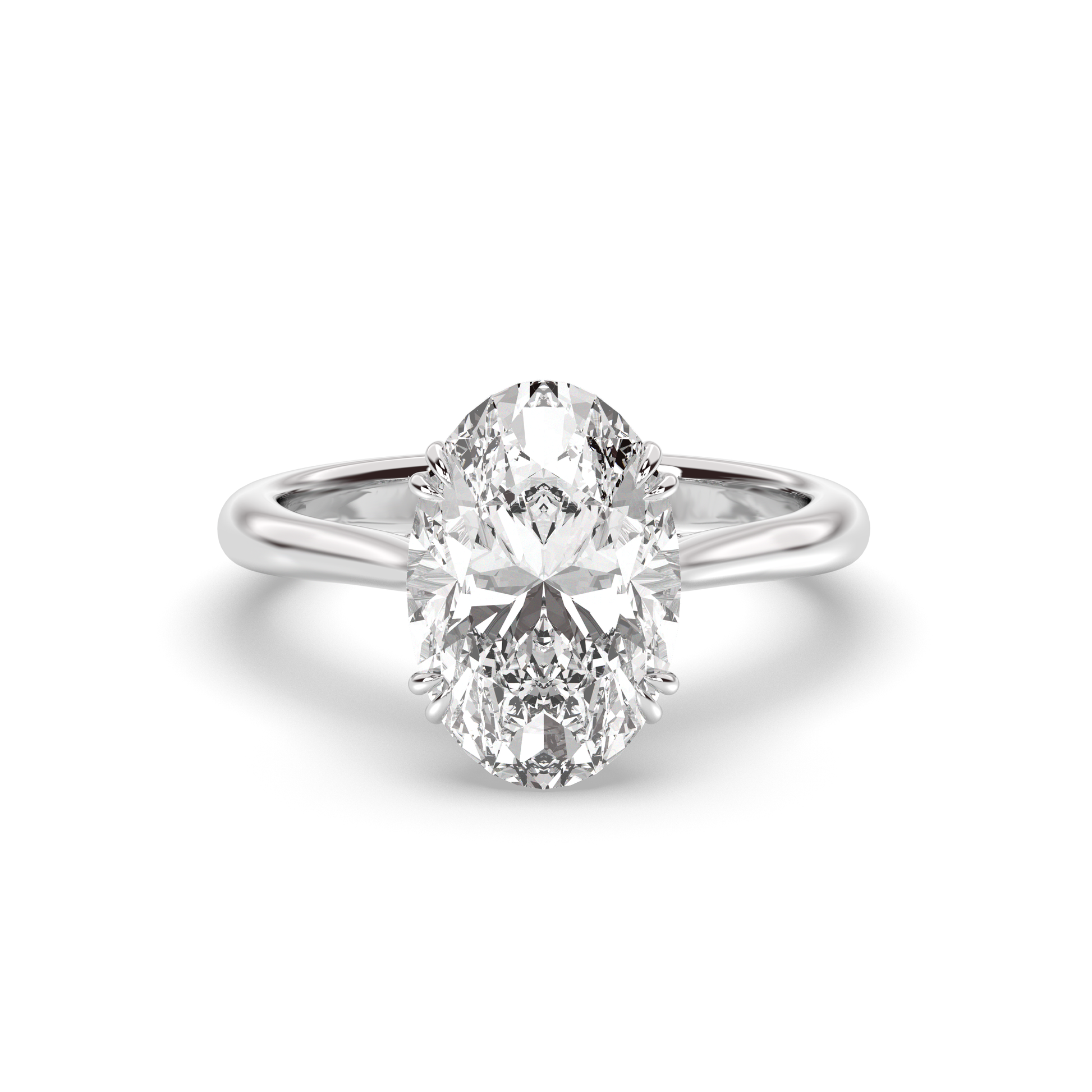 Marquise Shaped Three Stone Lab Grown Diamond Engagement Ring