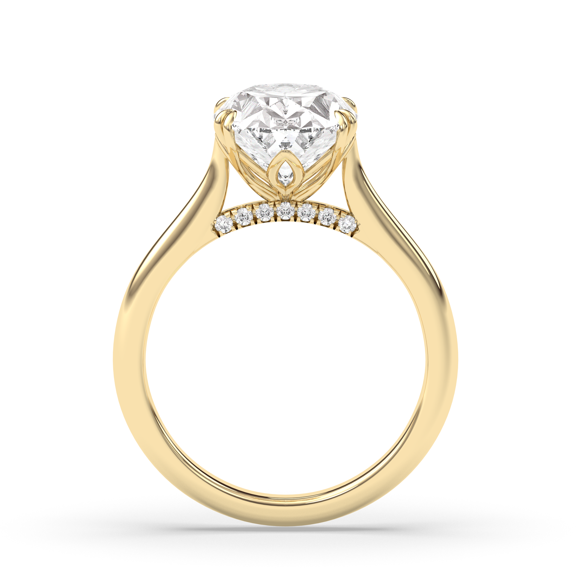 Marquise Shaped Three Stone Lab Grown Diamond Engagement Ring