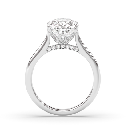 Marquise Shaped Three Stone Lab Grown Diamond Engagement Ring