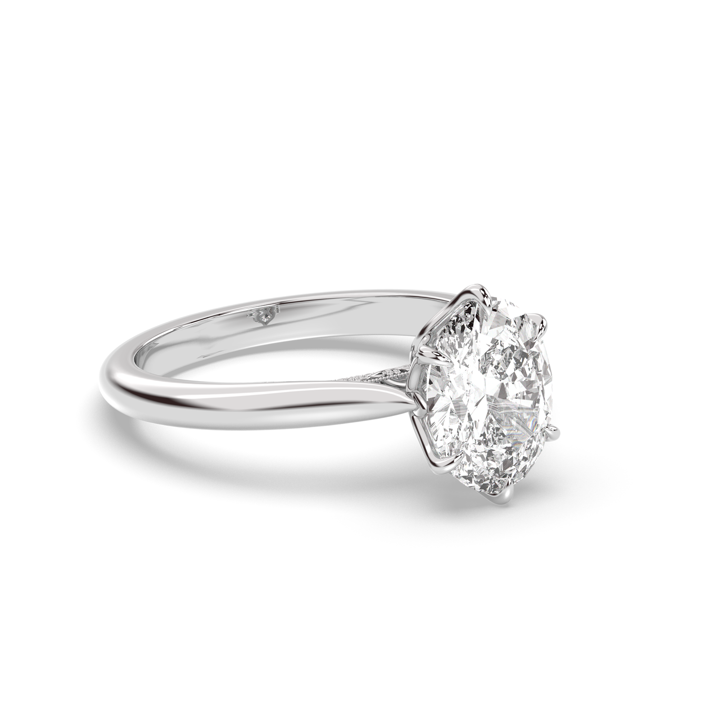 Marquise Shaped Three Stone Lab Grown Diamond Engagement Ring