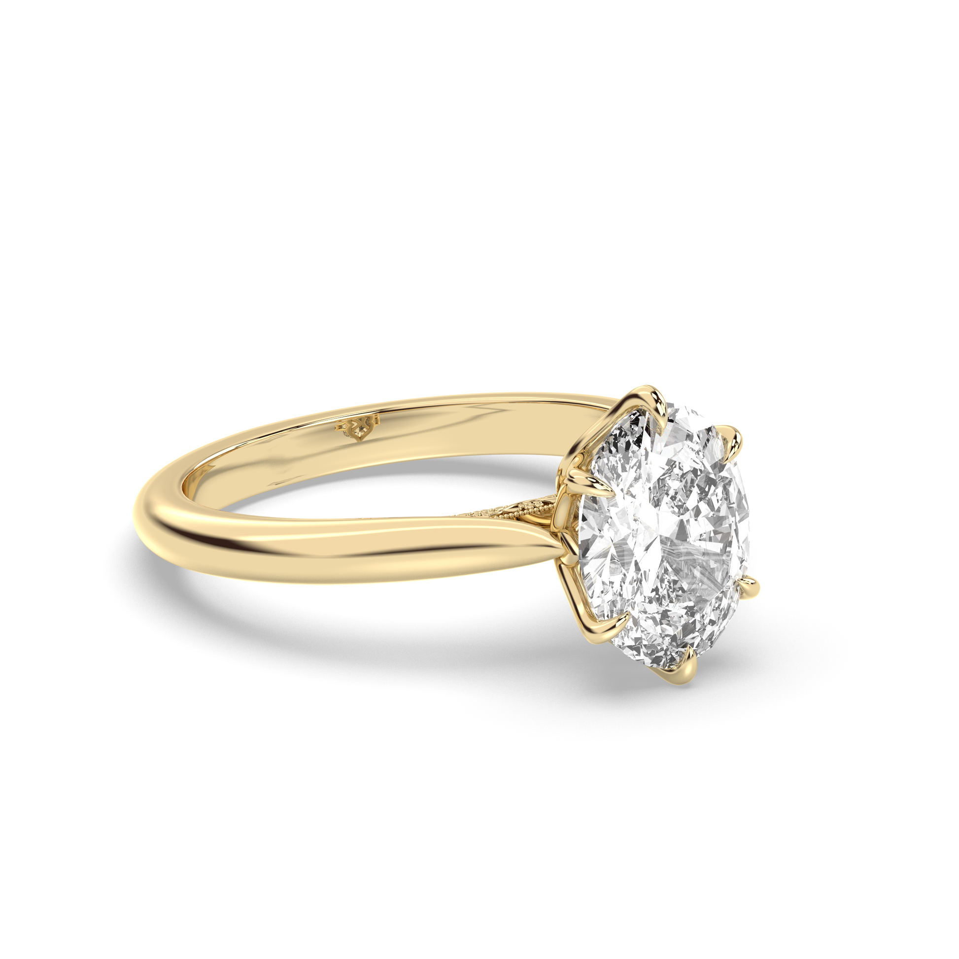 Marquise Shaped Three Stone Lab Grown Diamond Engagement Ring