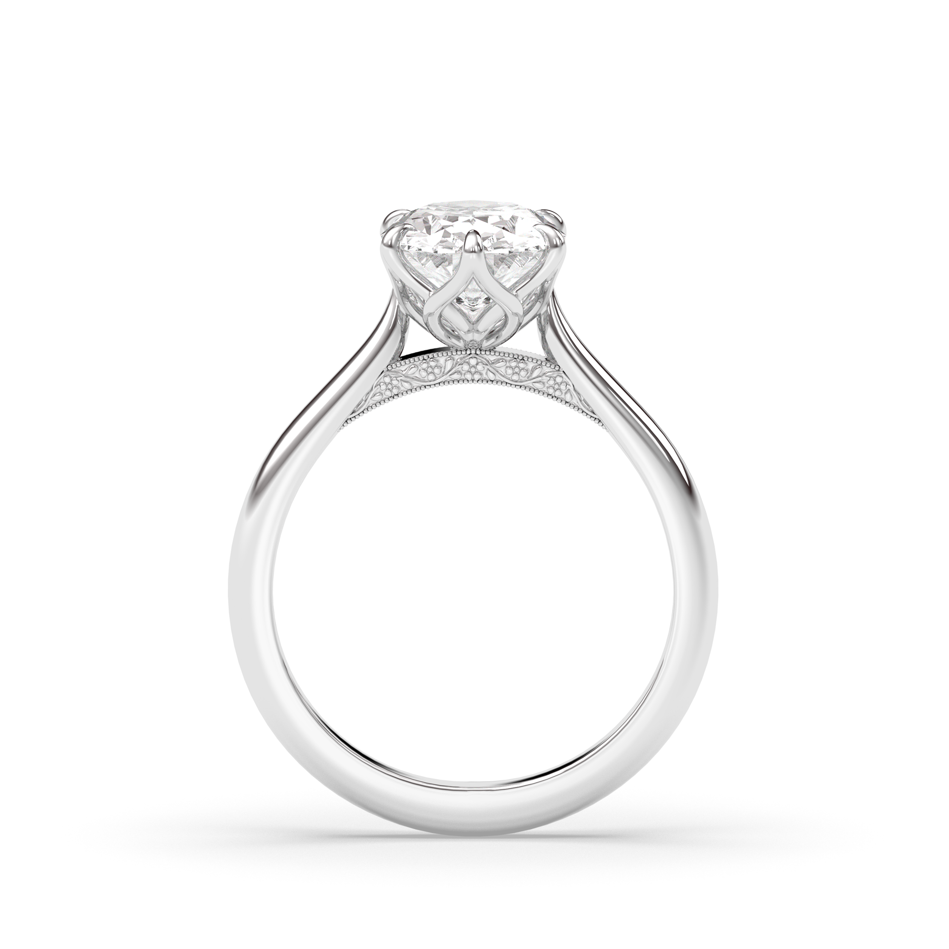 Marquise Shaped Three Stone Lab Grown Diamond Engagement Ring