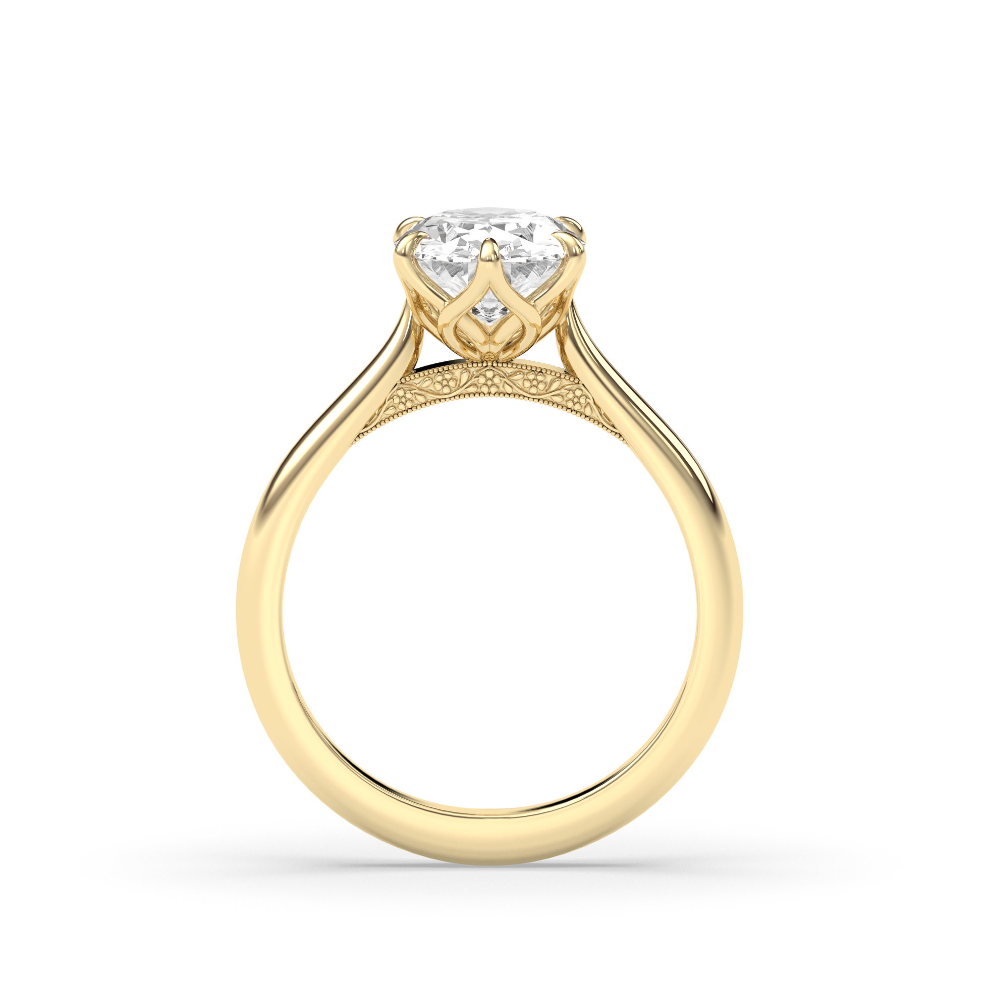 Marquise Shaped Three Stone Lab Grown Diamond Engagement Ring