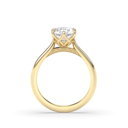 Marquise Shaped Three Stone Lab Grown Diamond Engagement Ring
