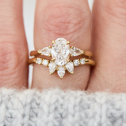 Marquise Shaped Three Stone Lab Grown Diamond Engagement Ring