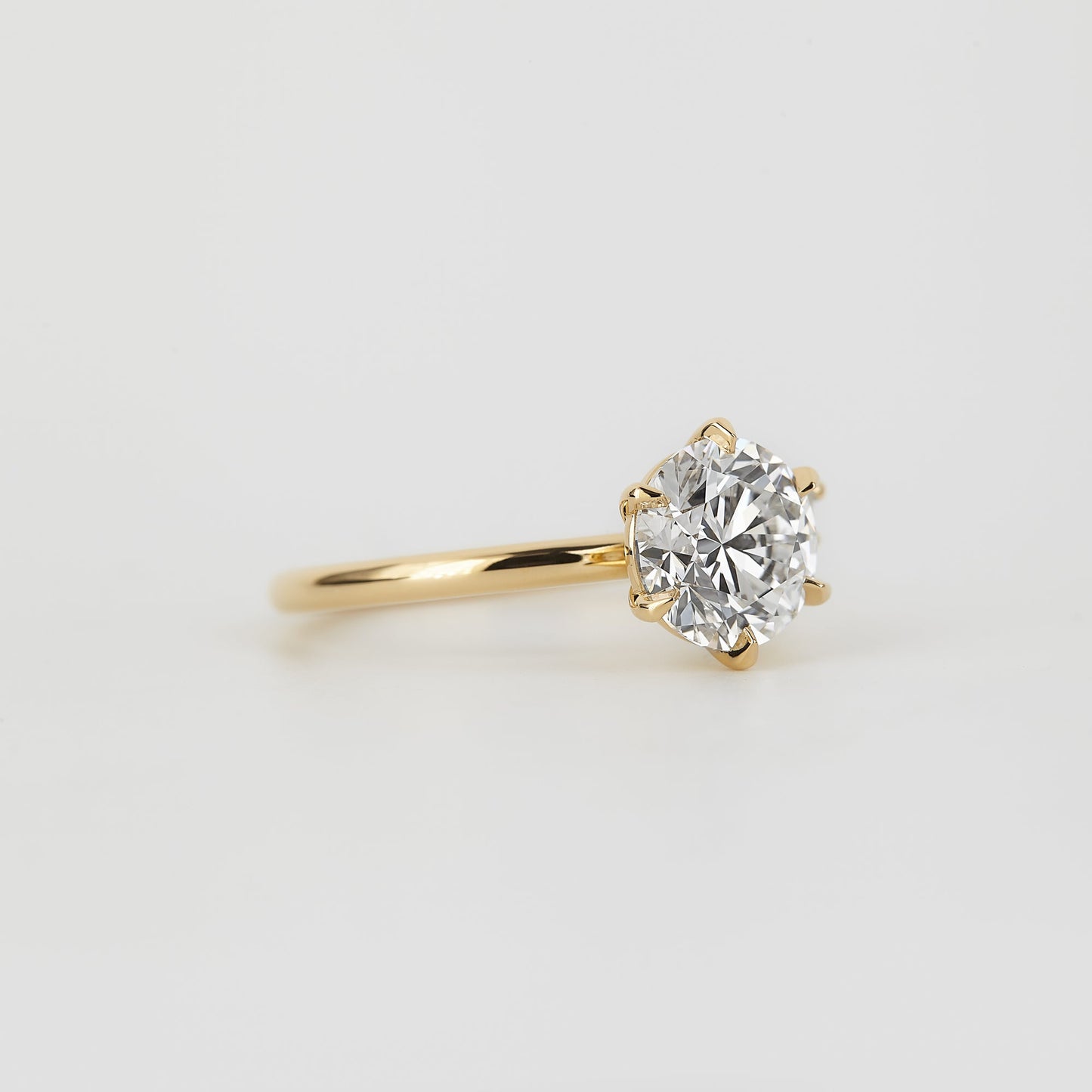 1.73 CT Round Shaped Three Stone Moissanite Engagement Ring