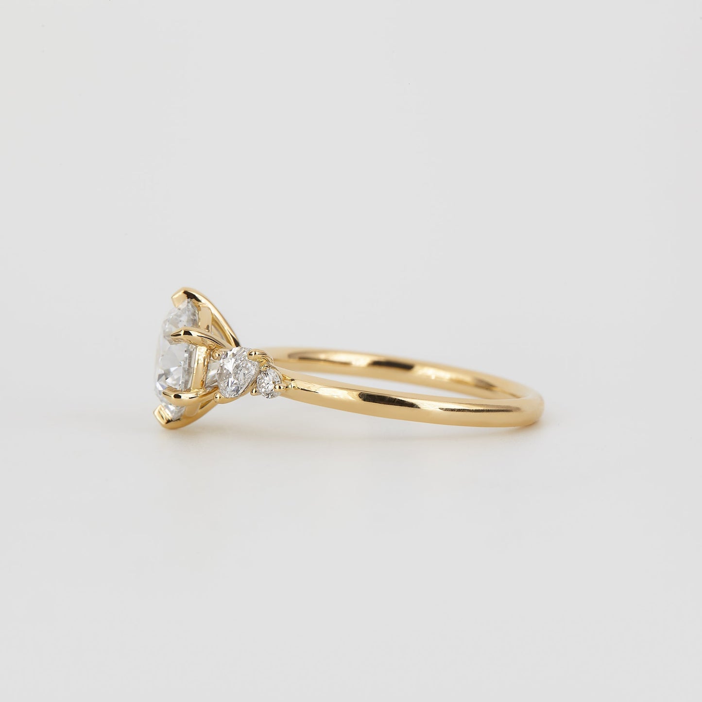 1.73 CT Round Shaped Three Stone Moissanite Engagement Ring
