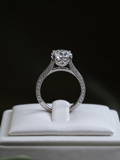 Marquise Shaped Three Stone Lab Grown Diamond Engagement Ring
