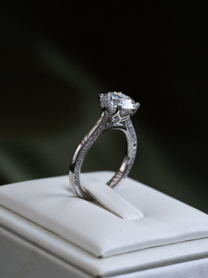 Marquise Shaped Three Stone Lab Grown Diamond Engagement Ring