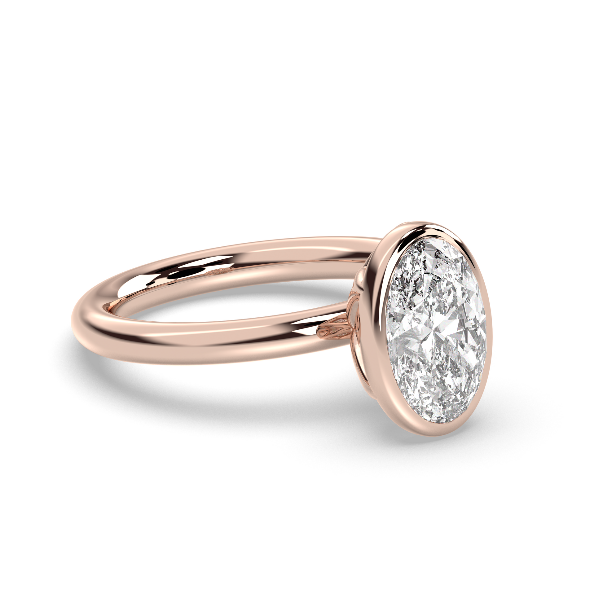 Marquise Shaped Three Stone Lab Grown Diamond Engagement Ring