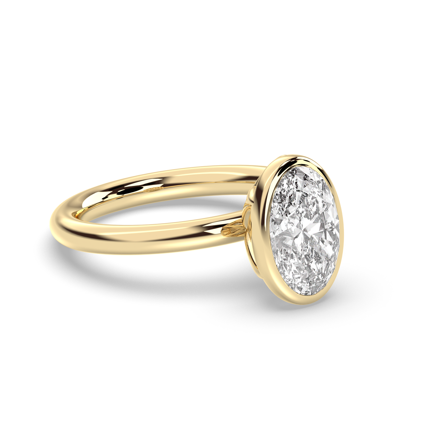 Marquise Shaped Three Stone Lab Grown Diamond Engagement Ring