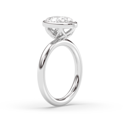 Marquise Shaped Three Stone Lab Grown Diamond Engagement Ring