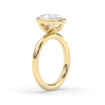 Marquise Shaped Three Stone Lab Grown Diamond Engagement Ring