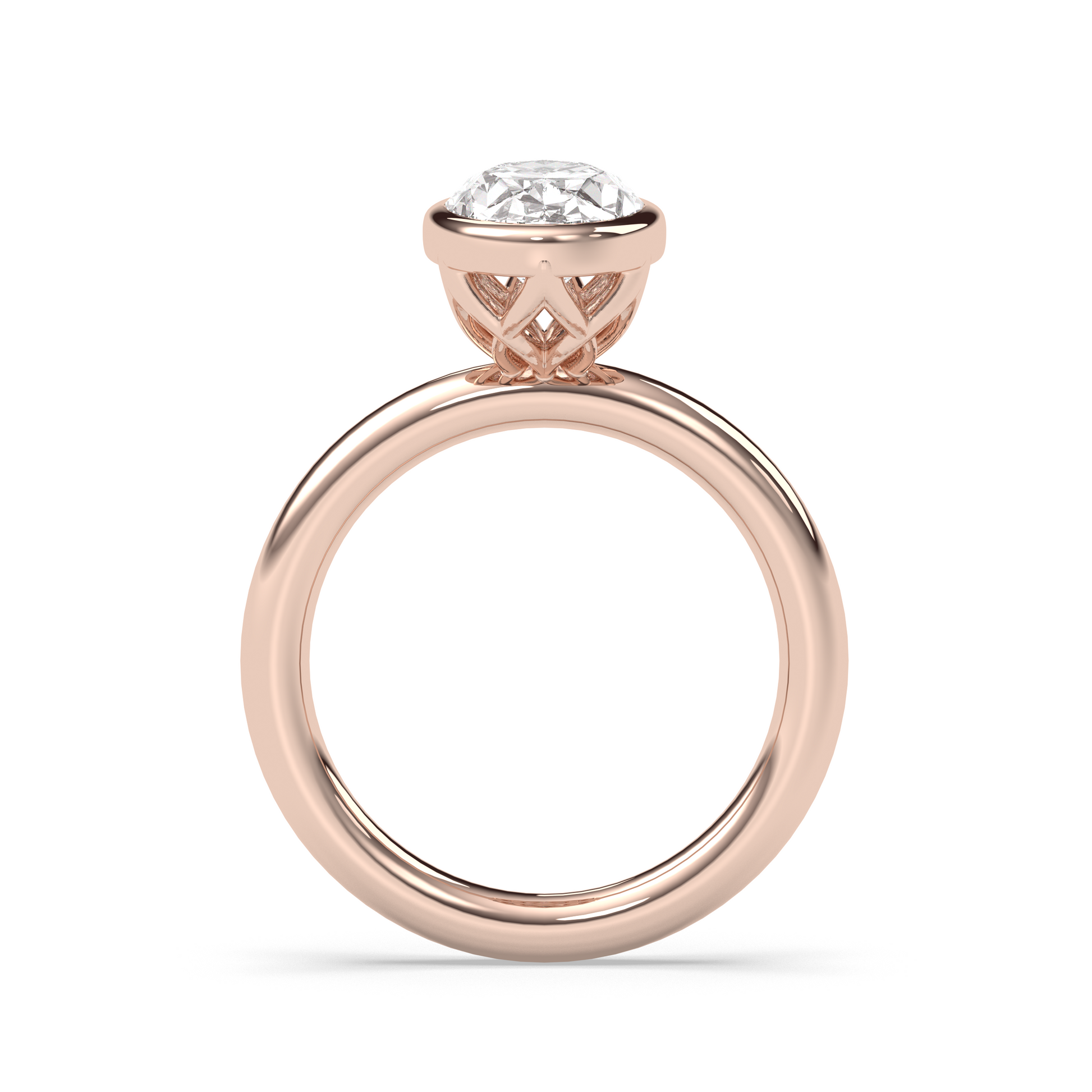 Marquise Shaped Three Stone Lab Grown Diamond Engagement Ring