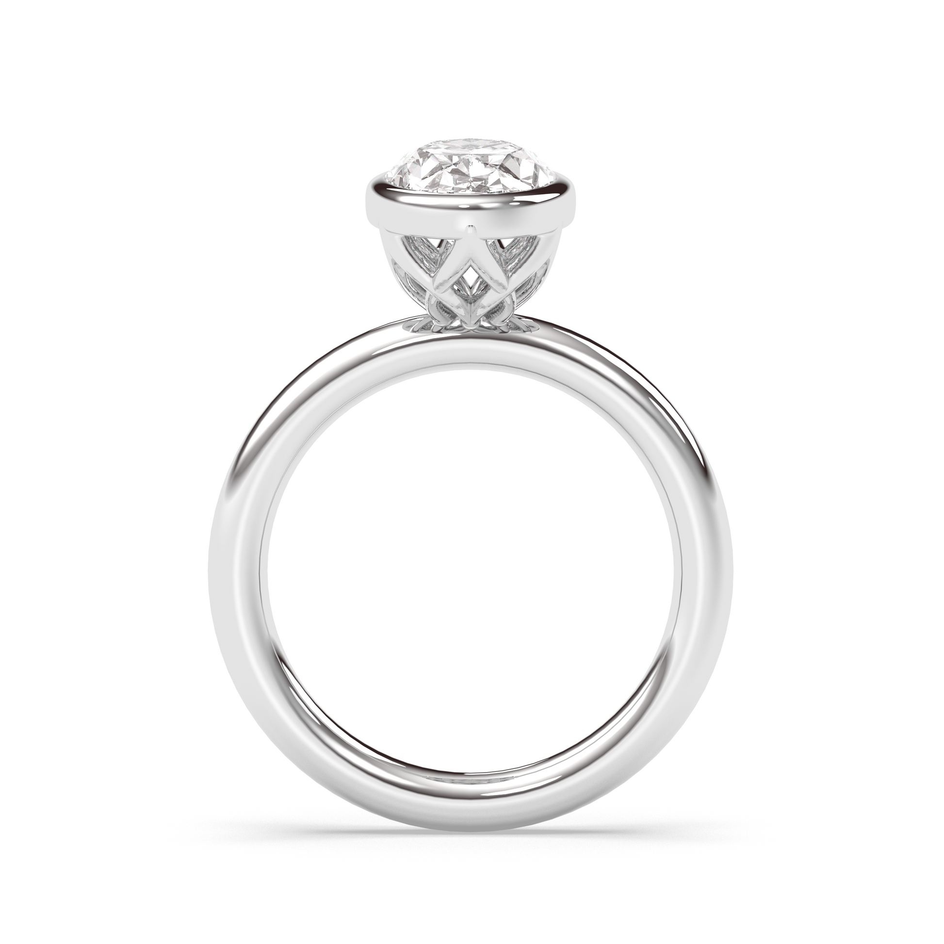 Marquise Shaped Three Stone Lab Grown Diamond Engagement Ring