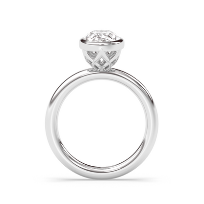 Marquise Shaped Three Stone Lab Grown Diamond Engagement Ring