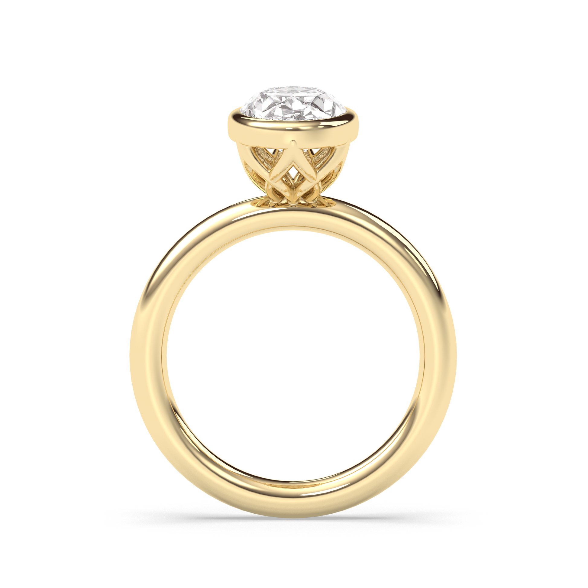 Marquise Shaped Three Stone Lab Grown Diamond Engagement Ring