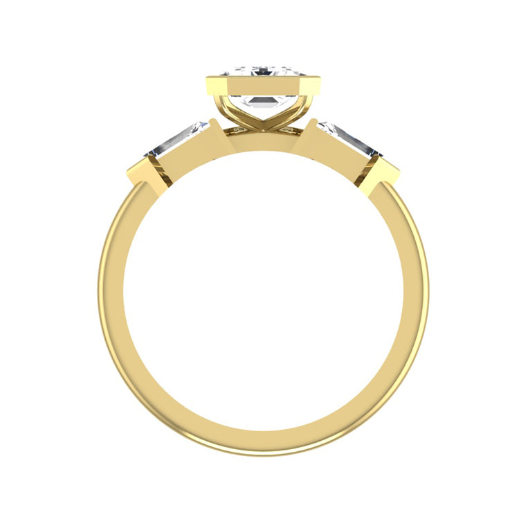 Marquise Shaped Three Stone Lab Grown Diamond Engagement Ring