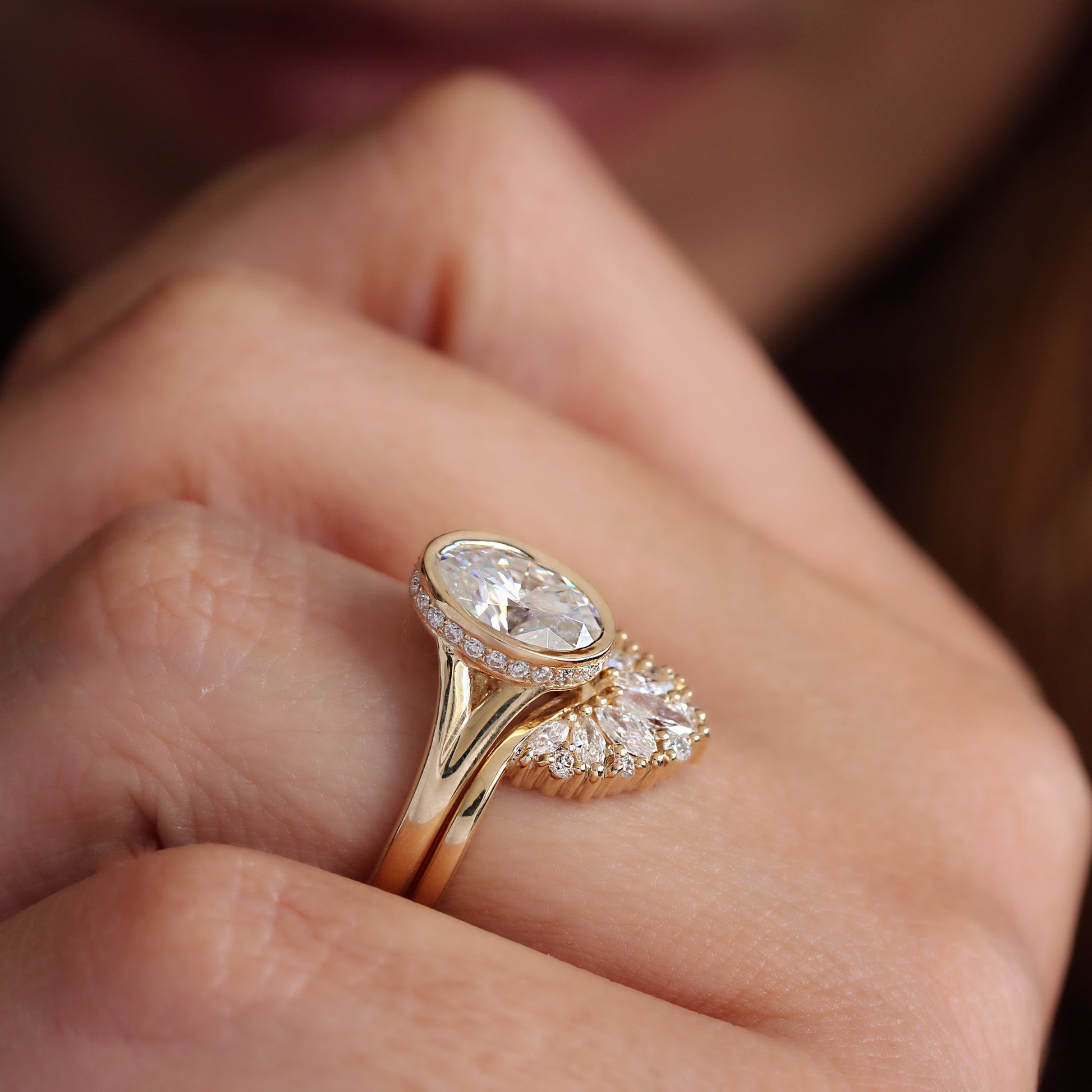 2.9 Carats Emerald Pave Styled Moissanite Engagement Ring