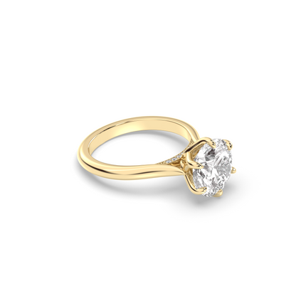 Marquise Shaped Three Stone Lab Grown Diamond Engagement Ring