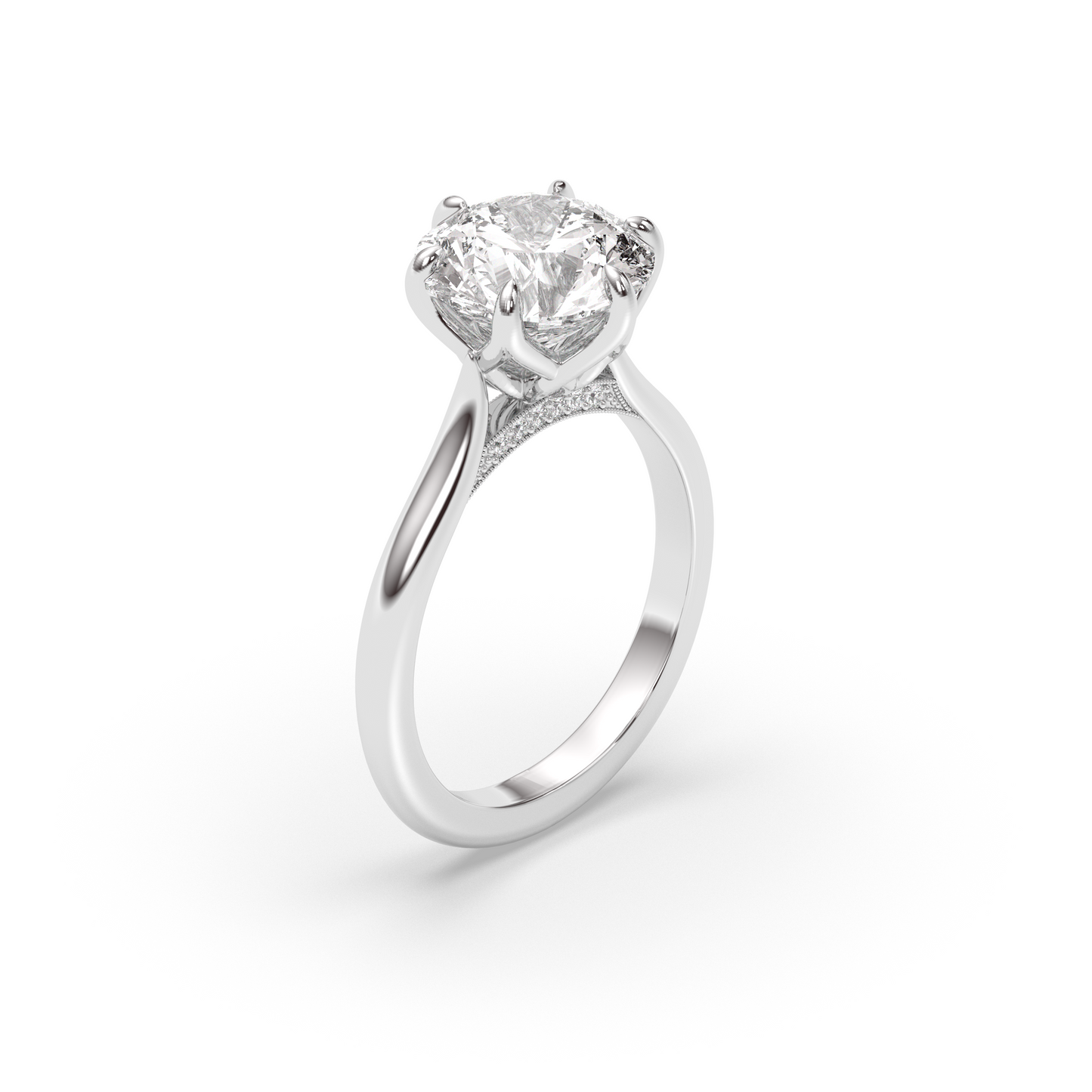 Marquise Shaped Three Stone Lab Grown Diamond Engagement Ring