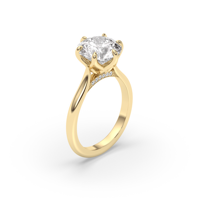 Marquise Shaped Three Stone Lab Grown Diamond Engagement Ring