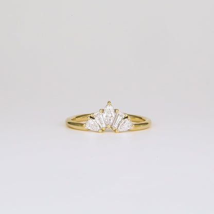 0.45 TCW Pear, Tapered Baguette & Marquise Shaped Multi Stone Moissanite Wedding Band