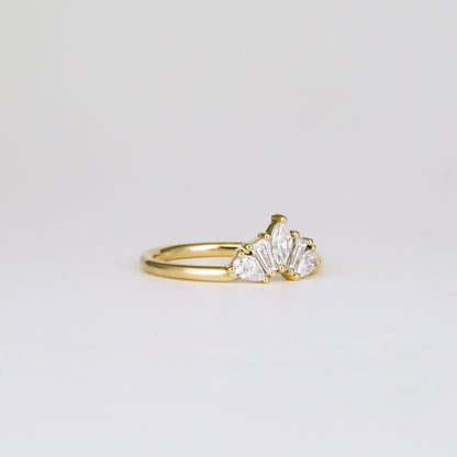 0.45 TCW Pear, Tapered Baguette & Marquise Shaped Multi Stone Moissanite Wedding Band