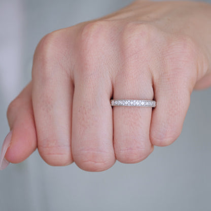 0.25 TCW Round Shaped Half Eternity Lab Grown Diamond Wedding Band