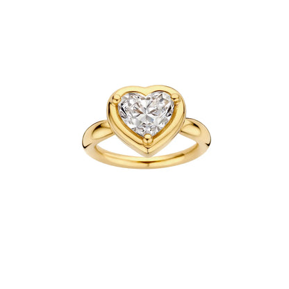 Timeless 2 CT Heart Cut Bezel Solitaire Moissanite Diamond Engagement Ring