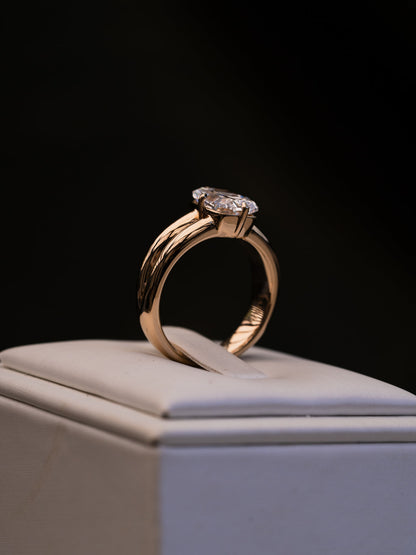 Marquise Shaped Three Stone Lab Grown Diamond Engagement Ring