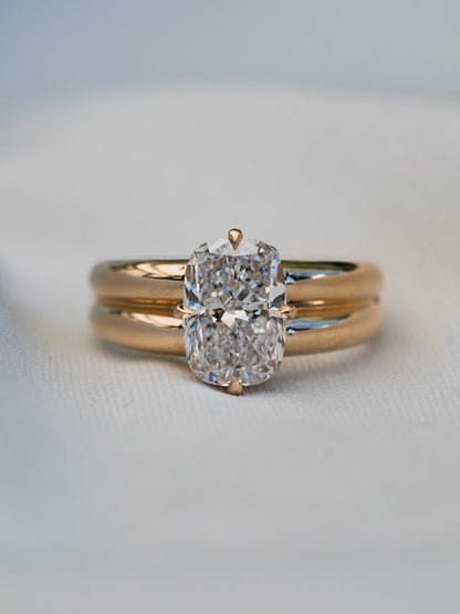 Marquise Shaped Three Stone Lab Grown Diamond Engagement Ring