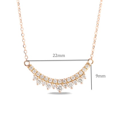0.35 CT Crowned Round Moissanite Diamond Necklace in Solid Gold