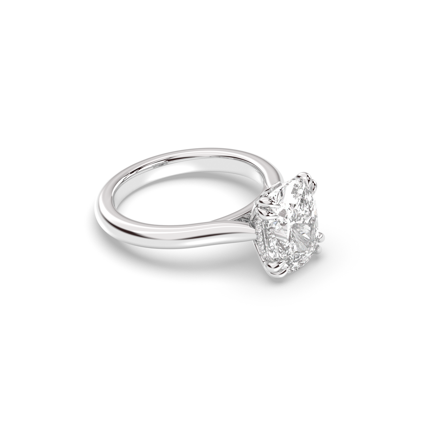 Marquise Shaped Three Stone Lab Grown Diamond Engagement Ring
