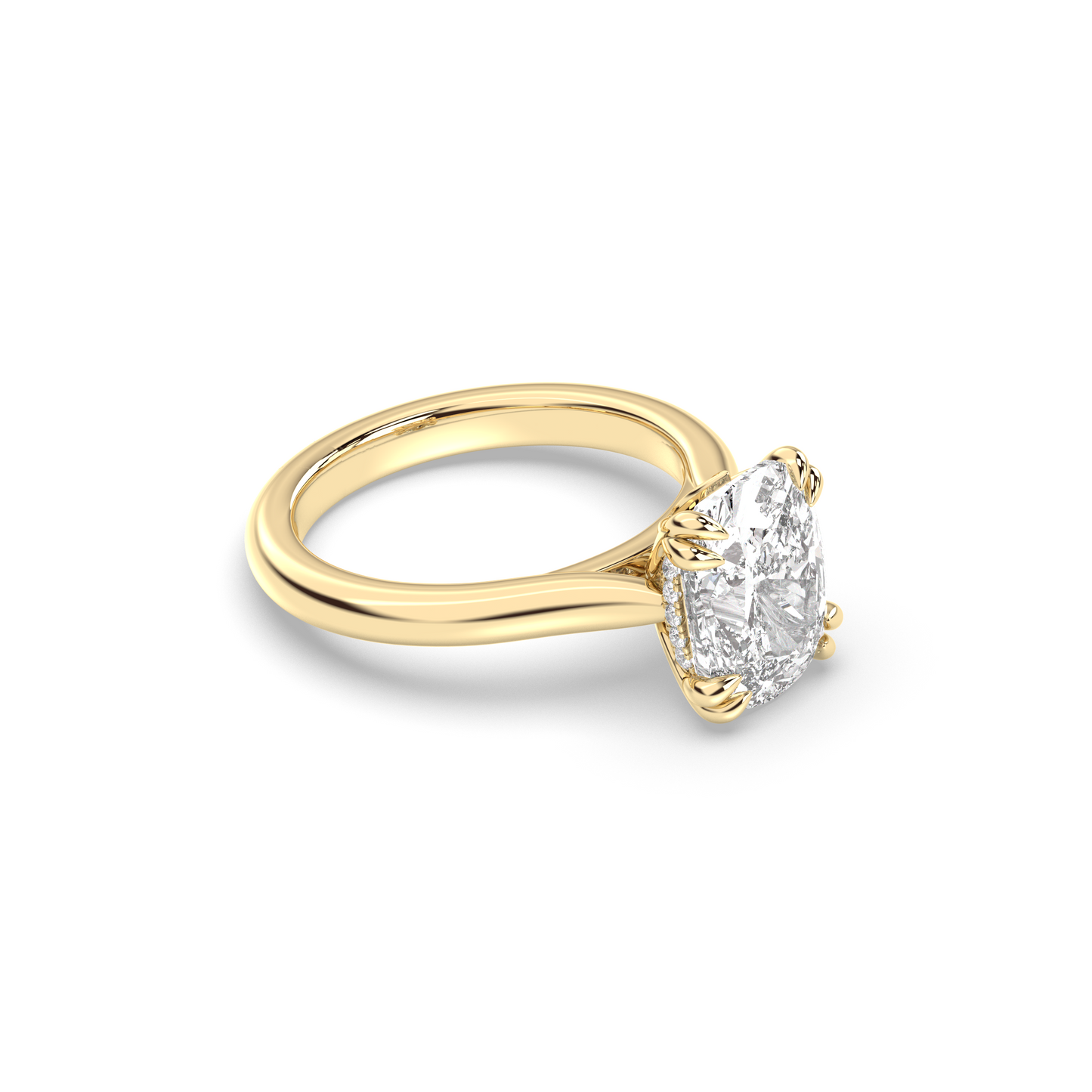 Marquise Shaped Three Stone Lab Grown Diamond Engagement Ring