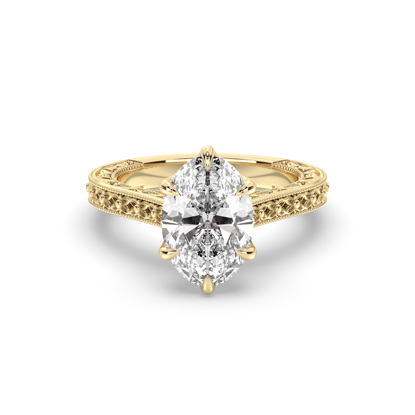 Marquise Shaped Three Stone Lab Grown Diamond Engagement Ring