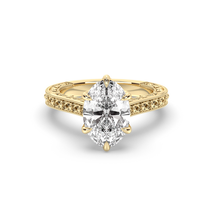 Marquise Shaped Three Stone Lab Grown Diamond Engagement Ring