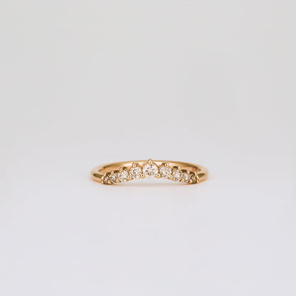 0.30 TCW Round Shaped Curved Moissanite Wedding Band