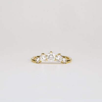 0.72 TCW Round Shaped Five Stone Moissanite Wedding Band