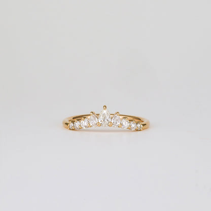 0.38 TCW Pear & Round Shaped Multi Stone Moissanite Wedding Band