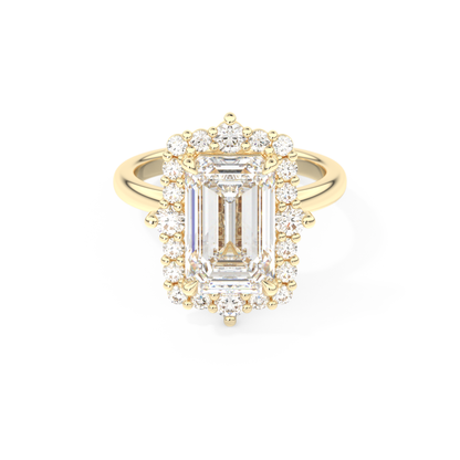 3.35 CT Emerald Halo Engagement Ring