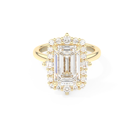 3.35 CT Emerald Halo Engagement Ring