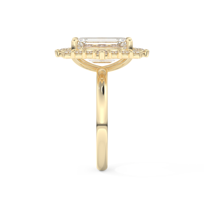 3.35 CT Emerald Halo Engagement Ring
