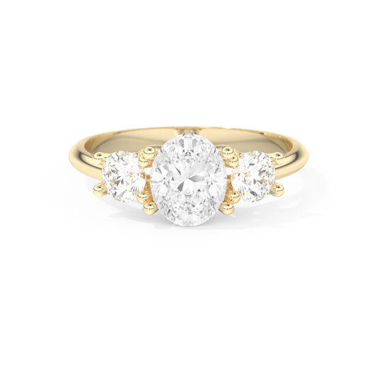 1.91 CT Oval Three Stone Engagement Ring